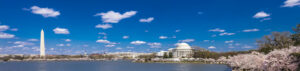 Washington Momument and the Jefferson Memorial across the Potomac River